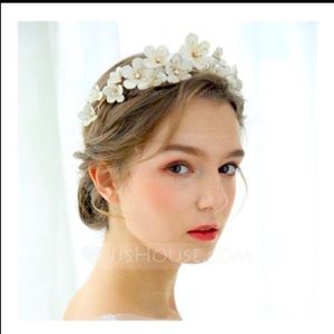 Leather & crystal headband